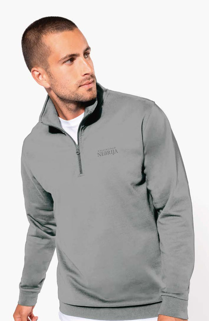 Sudadera bordada con cremallera